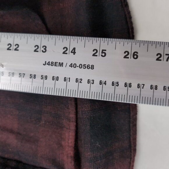 Talula Women's Maroon/Black Plaid Flannel Button Up Shirt Pearl Snap, Size M - Picture 5 of 5